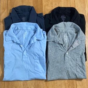 Lot of 4 J. Crew broken in cotton polos